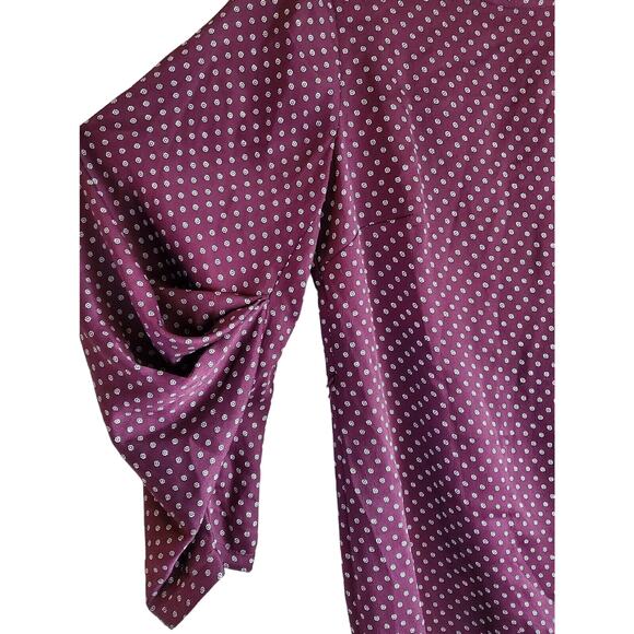 VINCE CAMUTO Women's 2 2P Petite Trinket Dress Wine Shift Ruched Sleeve Bust 34" - Picture 4 of 8